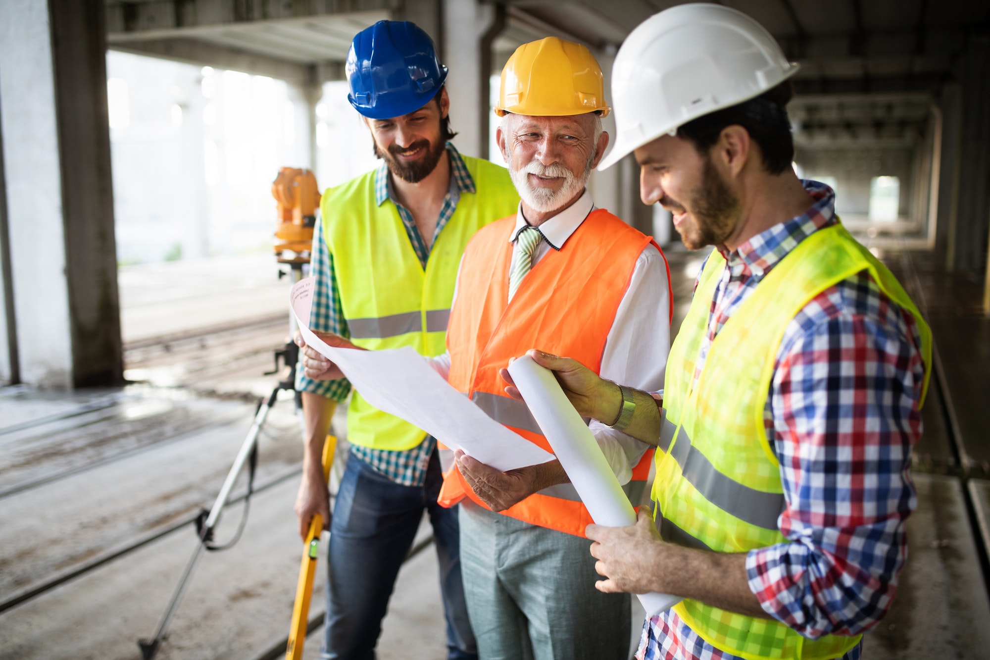 Engineer group. Project discussion with the head of Construction.